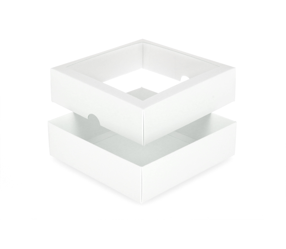 DD-4L: 210 x 210 x 60 mm<br>two part box with window 1