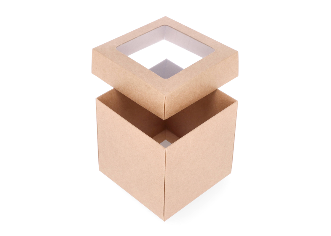 DDP-07L: 100 x 100 x 100 mm<br>two part box with window 1