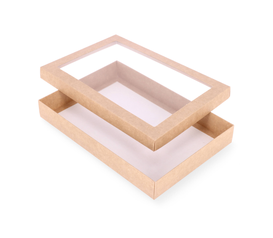 DDP-19L: 300 x 200 x 40 mm<br>two part box with window 4