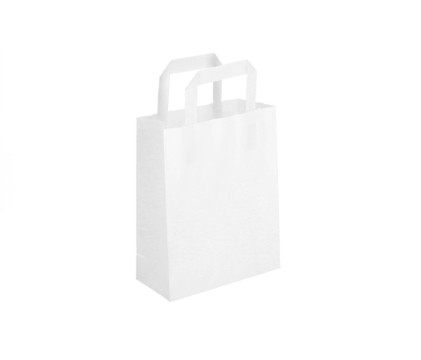 FLAT-1: 180 x 80 x 220 mm popierinis maišelis su plokščiomis popierinėmis rankenėlėmis  2