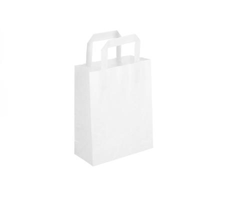FLAT-1: 180 x 80 x 220 mm popierinis maišelis su plokščiomis popierinėmis rankenėlėmis  1