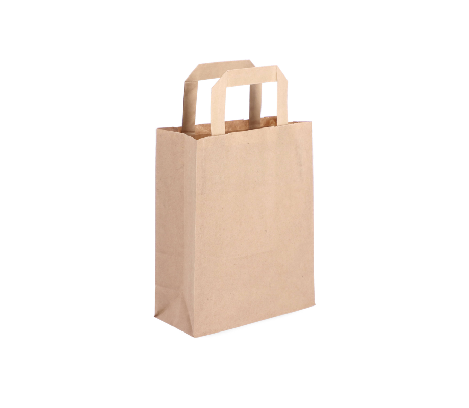FLAT-1: 180 x 80 x 220 mm paper bag with flat paper handles 4