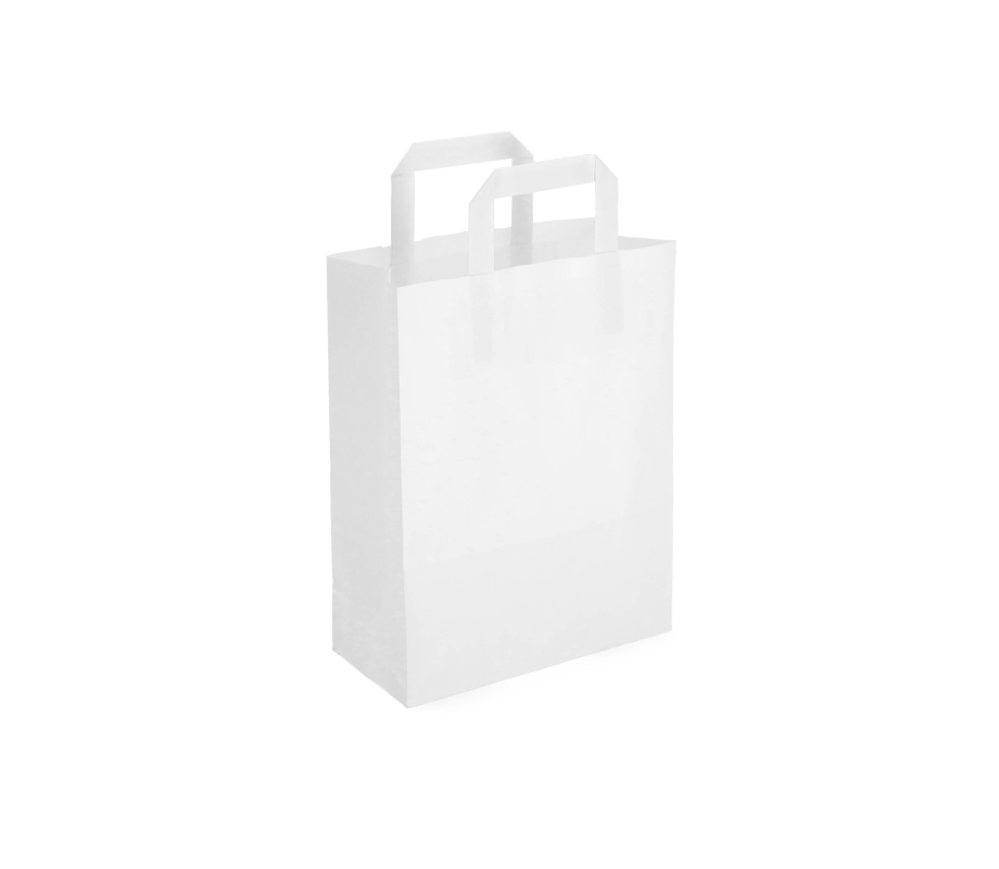 FLAT-2: 220 x 100 x 280 mm paper bag with flat paper handles 1