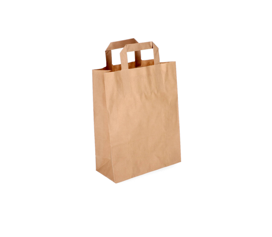 FLAT-2: 220 x 100 x 280 mm paper bag with flat paper handles 4