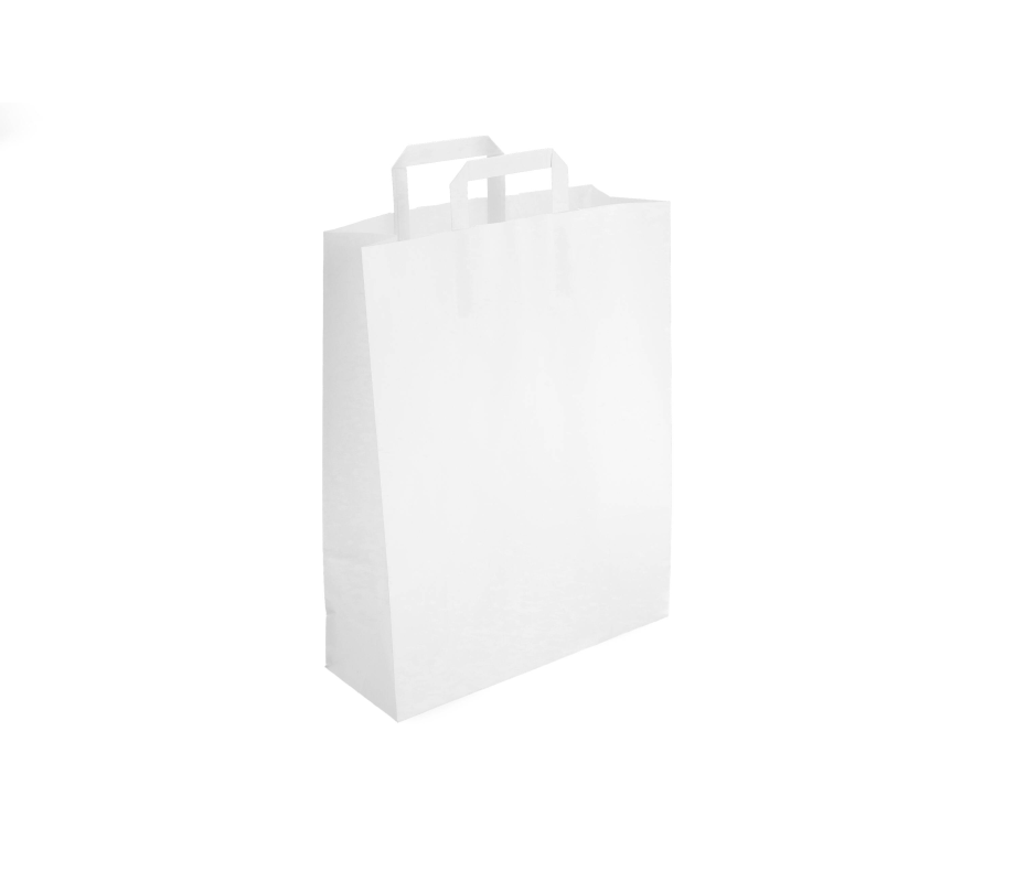 FLAT-5: 320 x 120 x 410 mm paper bag with flat paper handles 1