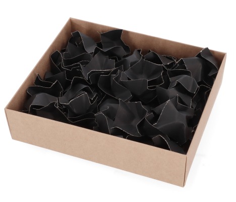 FIL/J: black recycled paper infill in the box 1