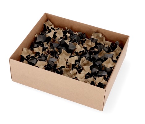 FIL/RJ: rudos-juodos spalvos perdirbto popieriaus užpildas į dėžę. 67 litrai 1
