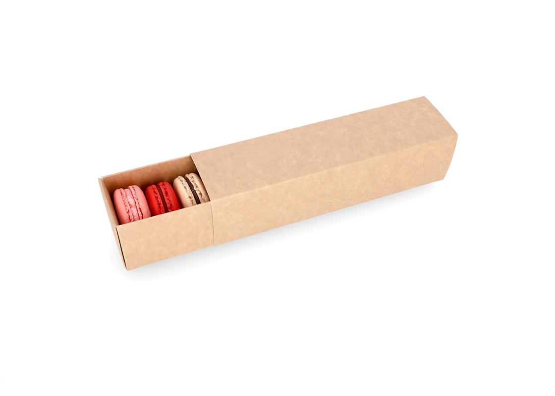 MAC-1/R: 200 x 50 x 50 mm, Brown box for sweets and macarons cookies  (10pcs) 1