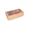MAC-2L/R: 200 x 100 x 50 mm, rudos spalvos dėžė saldainiams ir macarons sausainiams su skaidriu langeliu (10vnt) 3