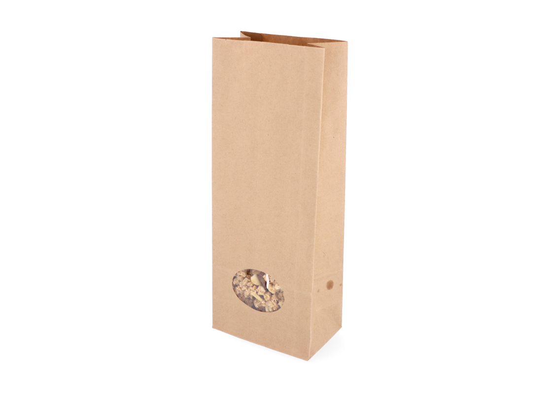 MBLOK-5L, 105x65x270 mm Kraft paper bag with window, 50 pcs. 1