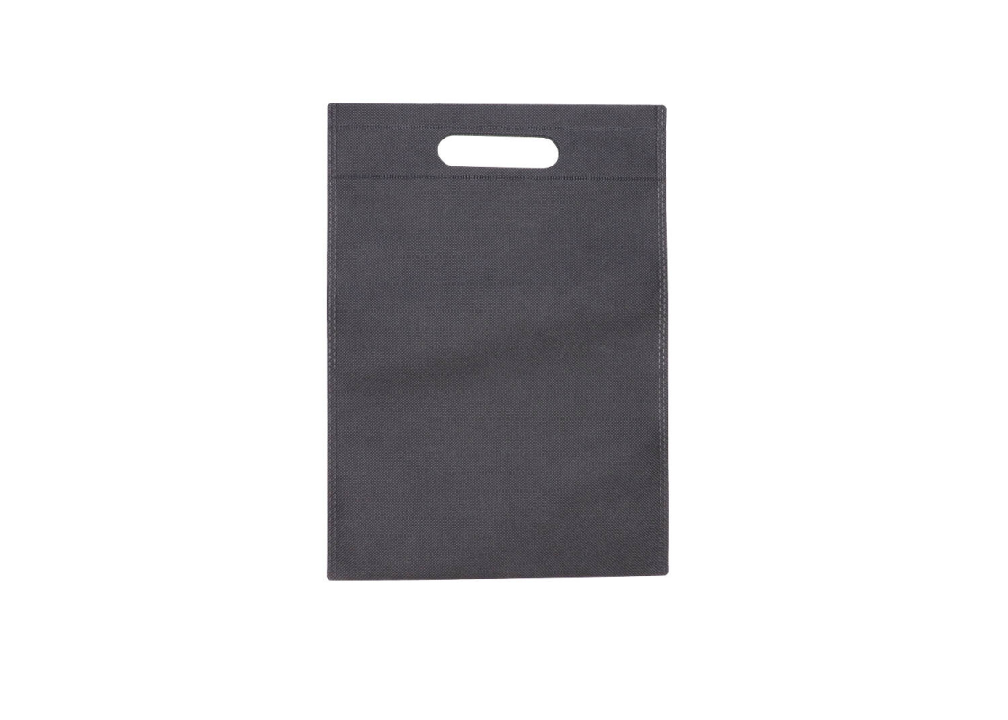 MMK-1: Juodos spalvos 250 x 350 mm neaustinės medžiagos maišelis su kirsta rankenėle 1
