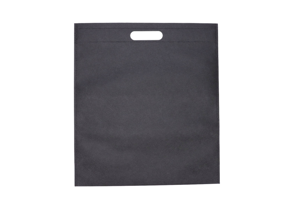 MMK-2: Black 400 x 450 mm non-woven bag with crossed handle 1