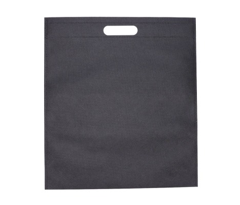 MMK-2: Juodos spalvos 400 x 450 mm neaustinės medžiagos maišelis su kirsta rankenėle 1