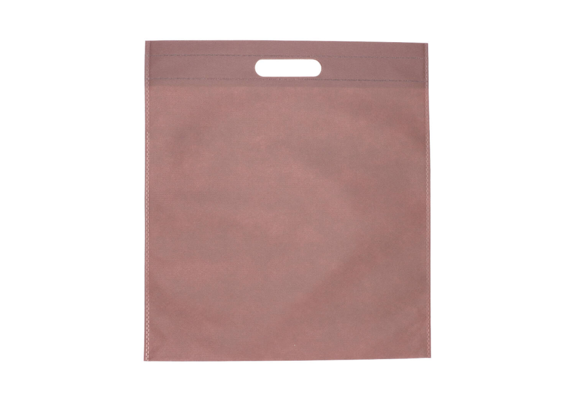MMK-2: Rudos spalvos 400 x 450 mm neaustinės medžiagos maišelis su kirsta rankenėle 1