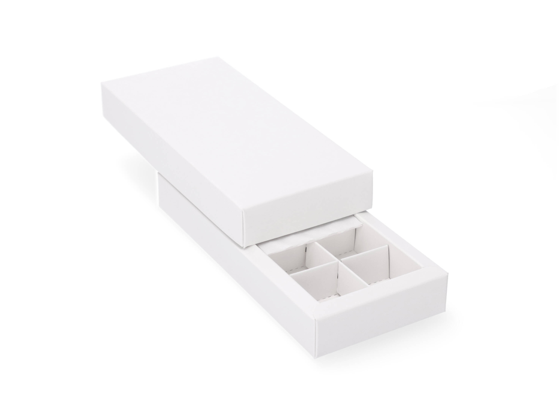 SALD-10B: 200 x 95 x 30 mm, baltos spalvos dėžė saldainiams ir macarons sausainiams 1