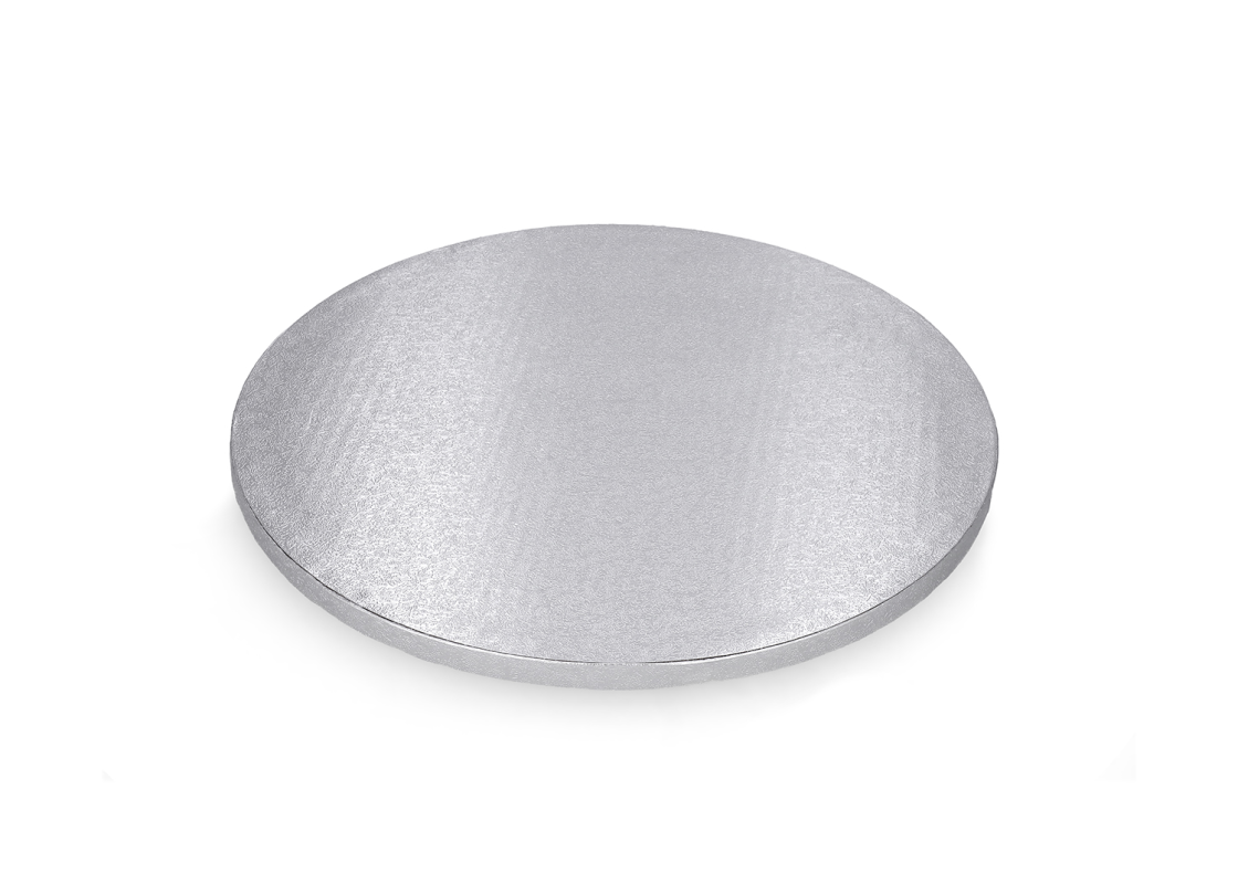PD-SI/20: 200 mm, 1 pc. Thick silver color round cake drum, 12mm 2