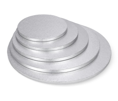 PD-SI/25: 250 mm, 1 pc. Thick silver color round cake drum, 12mm 1