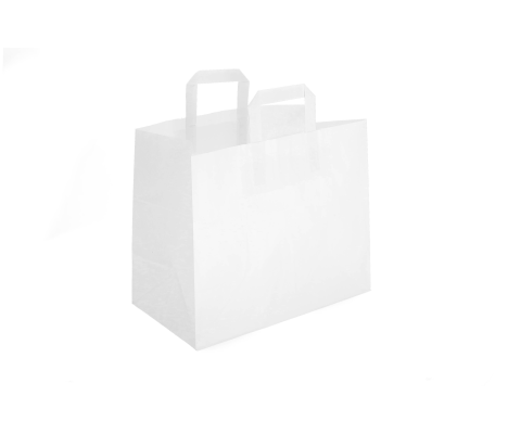 FLAT-3: 260 x 120 x 350 mm popierinis maišelis su plokščiomis popierinėmis rankenėlėmis  2