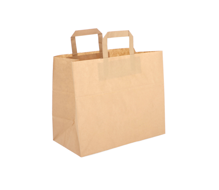 FLAT-3: 260 x 120 x 350 mm paper bag with flat paper handles 3