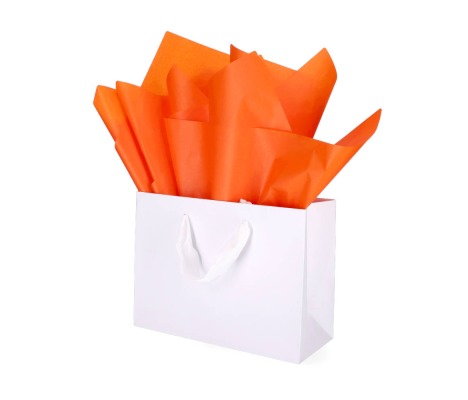 TIS-082: 760 x 500 mm colored tissue paper.<br>Orange 1